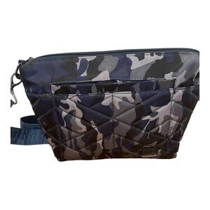 Lug blue camo nylon crossbody bag
